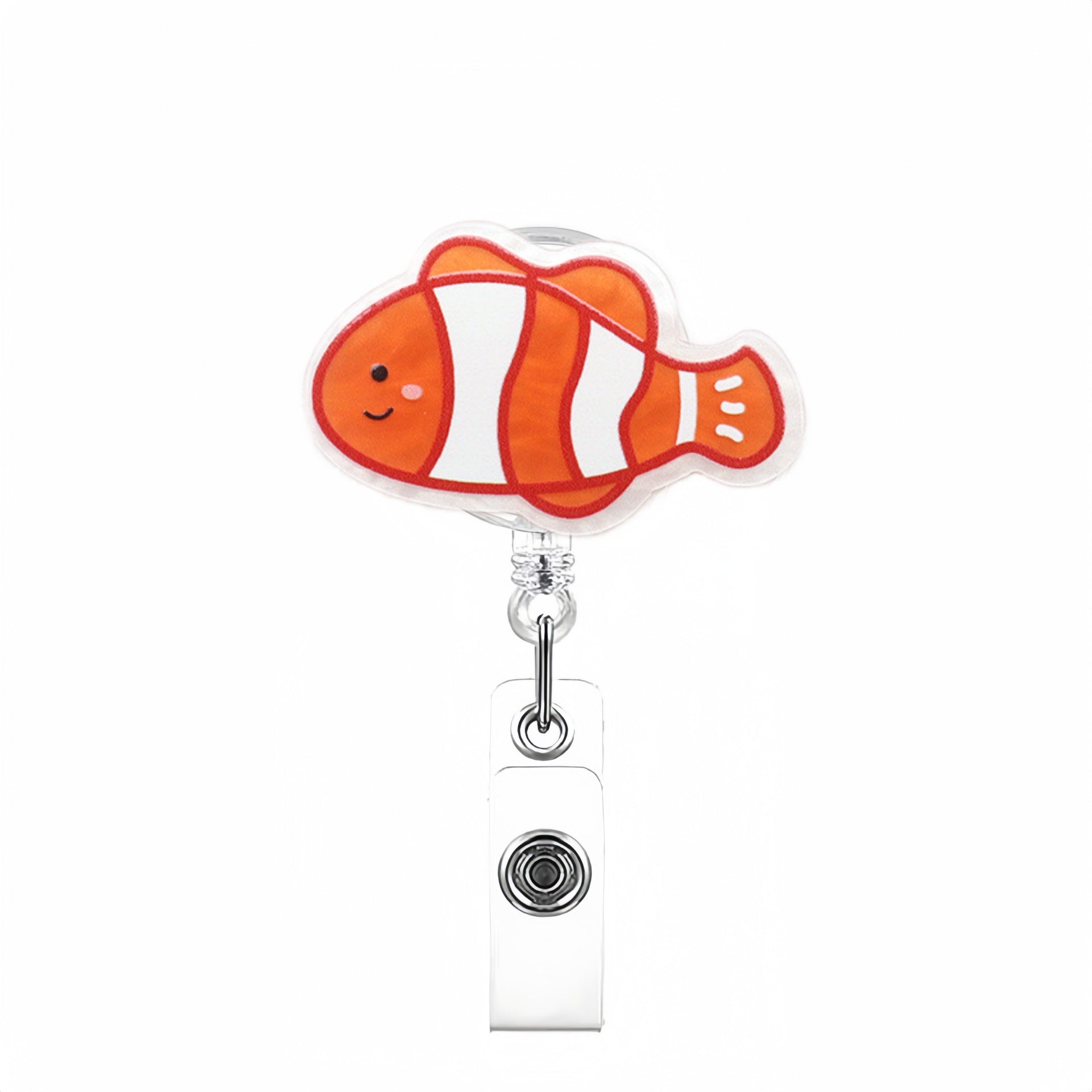 Wholesale Colorful marine animal creative retractable badge clip keychain